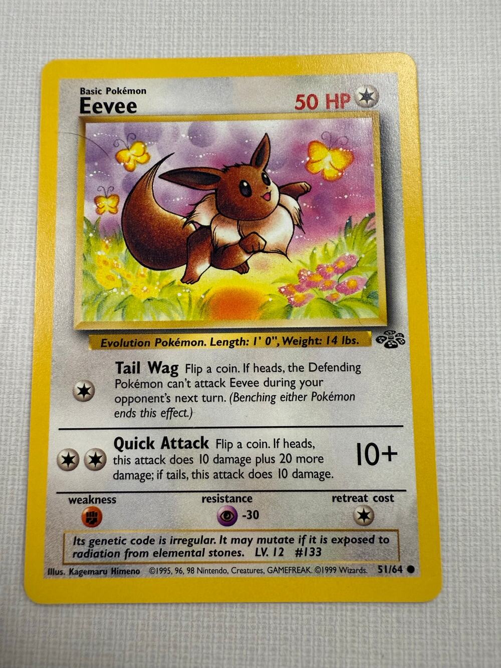 Eevee Basic Pokémon 1999 Trading Card 2